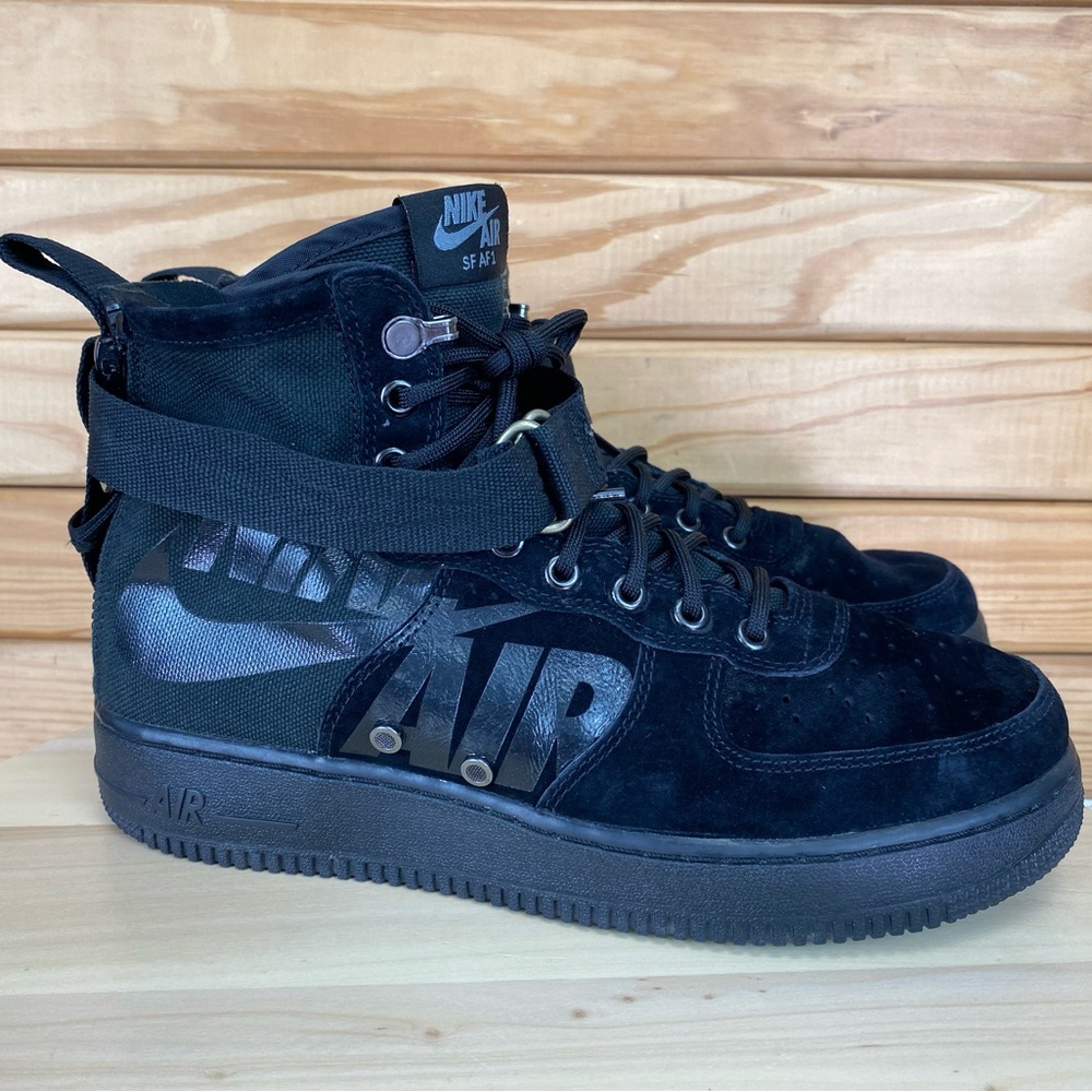 Nike SF Air Force 1 Mid Big Logo Black Cool Grey Men's 9 US Sneakers 917753 008